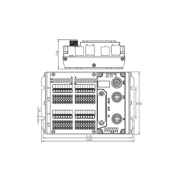 Modbus-RTU protocol, IP20, 32DI, NPN, Terminal, Remote Module, 009M31